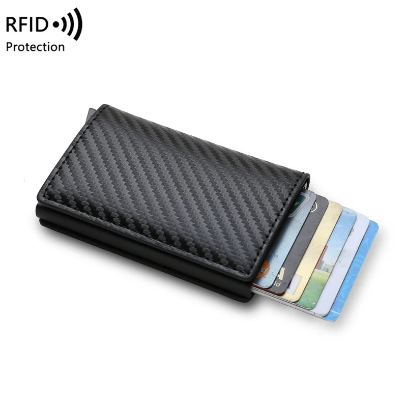 Billetera RFID Anti Robo Minimalista de Cuero y Aluminio INCREDO