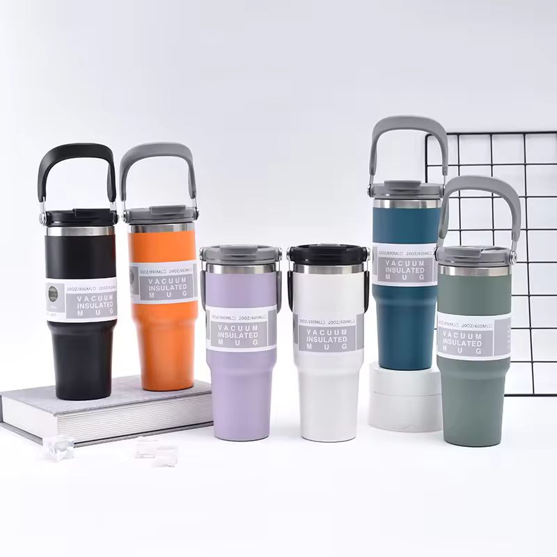 Vaso Termico estilo Iceflow con pajita abatible