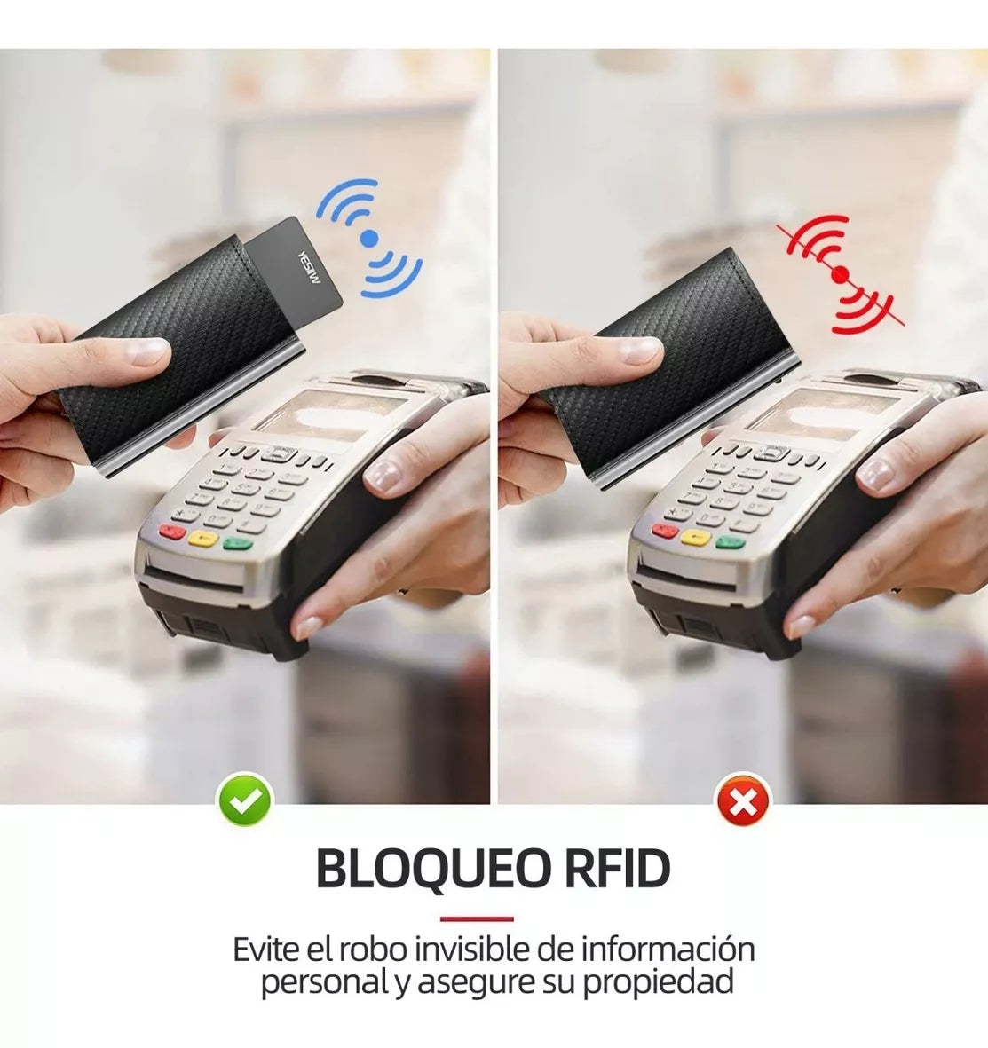 Billetera RFID Anti-Robo Minimalista de Cuero y Aluminio